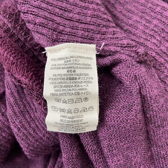 Free People Long Sleeve Lace Purple Sweater Plumberry Size Small Goth Academia - Picture 6 of 7